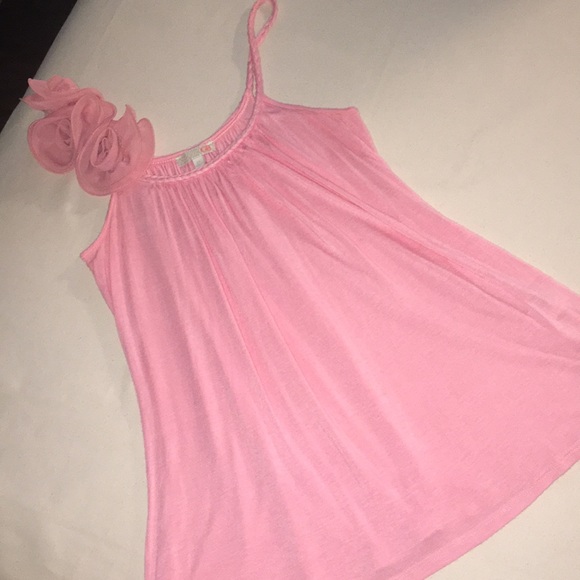 Gianni Bini Tops - Gianni Bini Pink Floral Embellished Tank